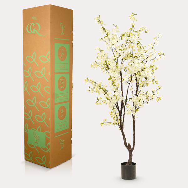 Prunus / Kersenbloesem - Wit - kunstplant - h 210cm